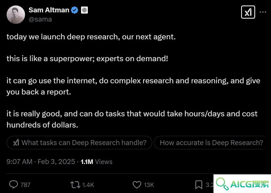 分析师的黄昏？OpenAI推出AI Agent“深度研究”