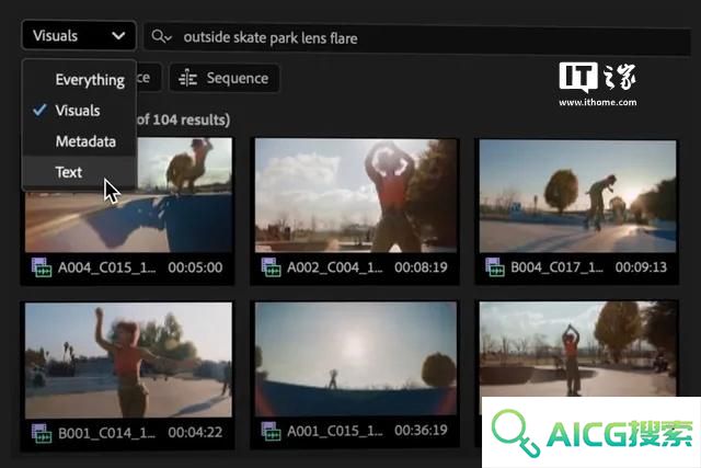 Adobe Premiere Pro新增AI搜索功能：一句话快速找到视频片段